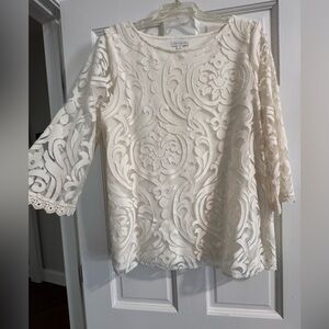 Charter Club Cream Lace Blouse
